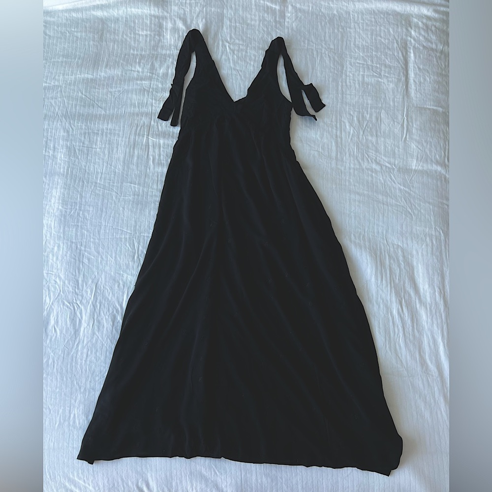 Black summer eyelet maxi dress